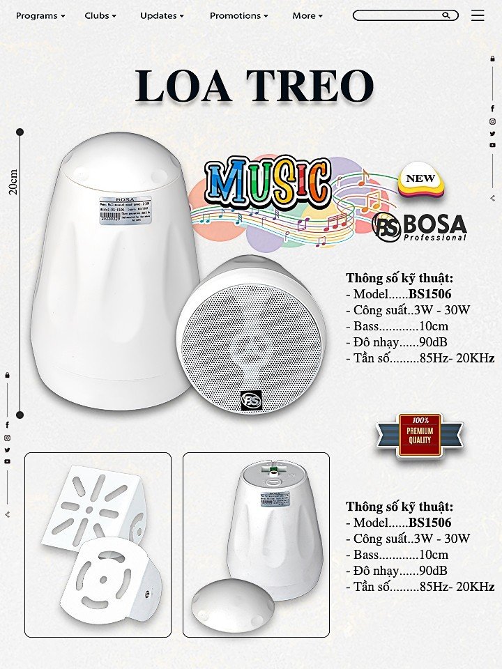 LOA TREO TƯỜNG BOSA BS1506