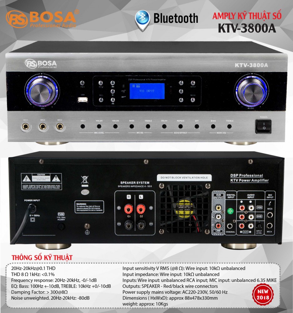 Ampli BoSa KTV-3800A