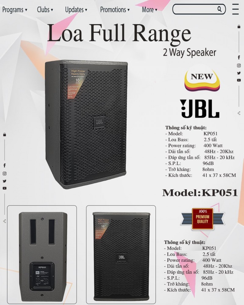 LOA BASS 2.5T JBL KP051