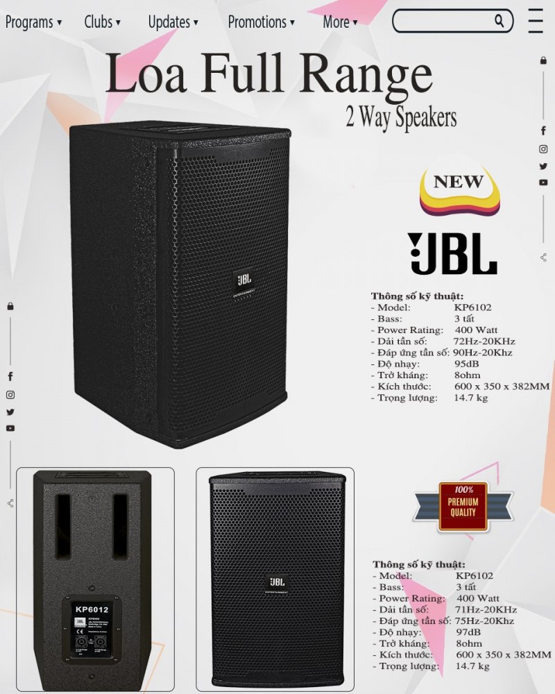 LOA BASS 3T JBL KP6102
