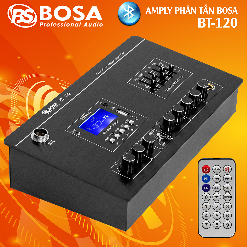 Amply phân tần Bosa BT120 Remote Bluetooth