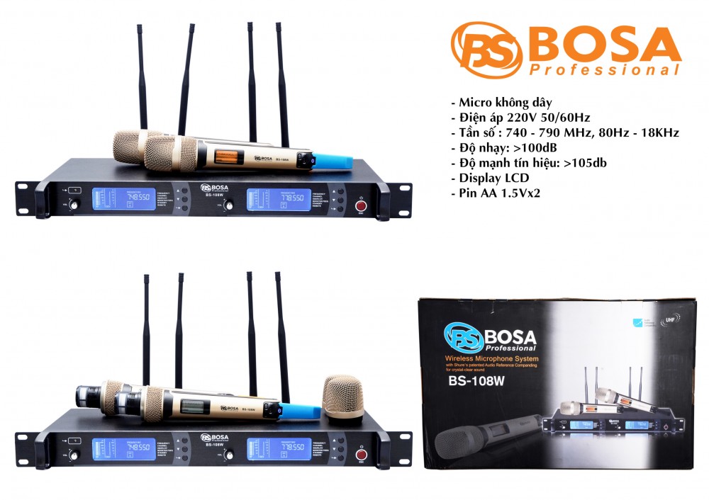 Micro 4 sóng Bosa BS-108W